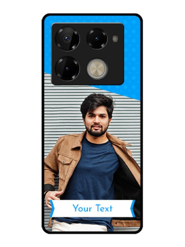 Custom Infinix Note 40 Pro Plus 5G Custom Glass Phone Case - Simple Blue Color Design