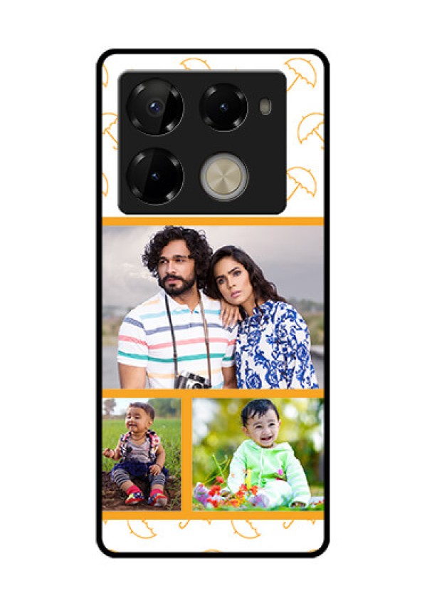 Infinix Note 40 Pro Plus 5G Custom Glass Phone Case - Yellow Pattern Design