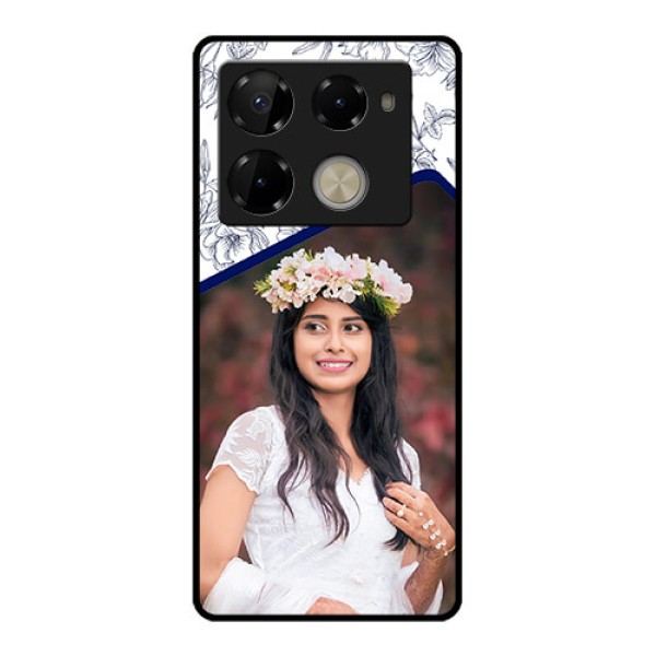 Infinix Note 40 Pro Plus 5G Custom Glass Phone Case - Classy Floral Design Infinix Note 40 Pro Plus 5G Custom Glass Phone Case - Classy Floral Design