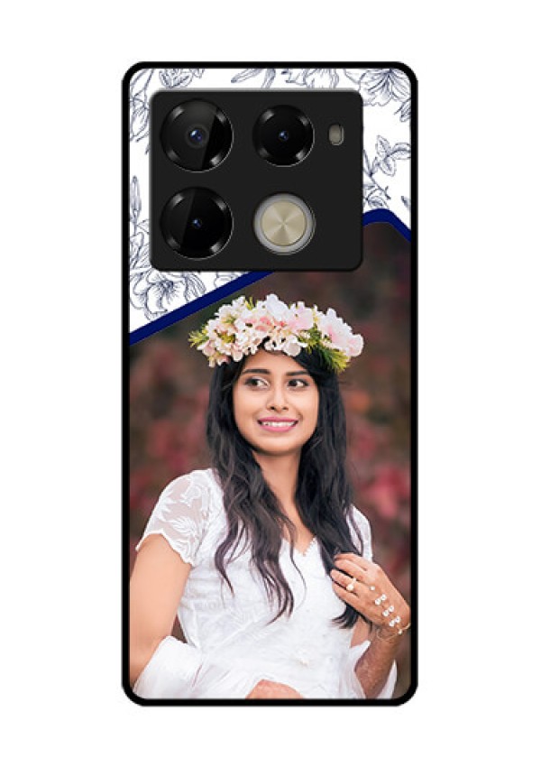 Infinix Note 40 Pro Plus 5G Custom Glass Phone Case - Classy Floral Design