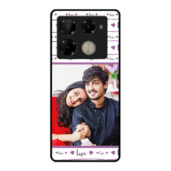 Infinix Note 40 Pro Plus 5G Custom Glass Phone Case - Couples Heart Design