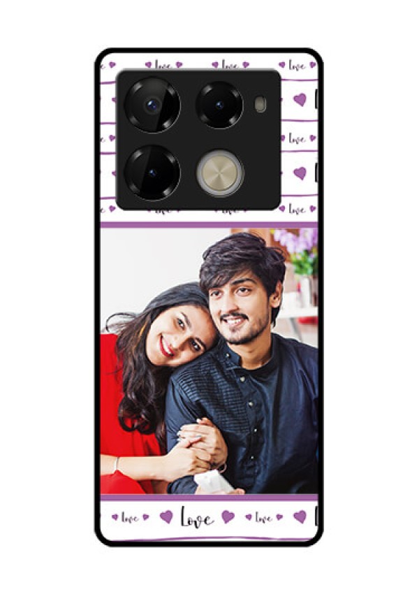 Infinix Note 40 Pro Plus 5G Custom Glass Phone Case - Couples Heart Design