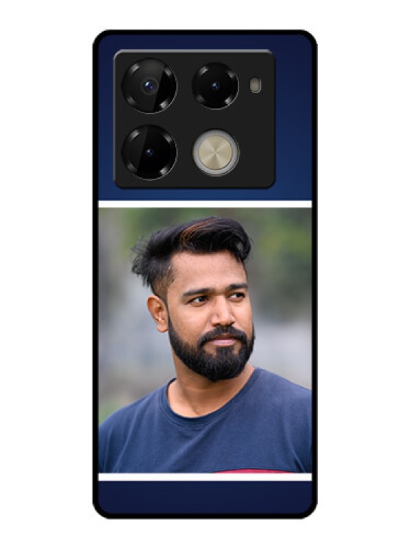 Custom Infinix Note 40 Pro Plus 5G Custom Glass Phone Case - Simple Royal Blue Design