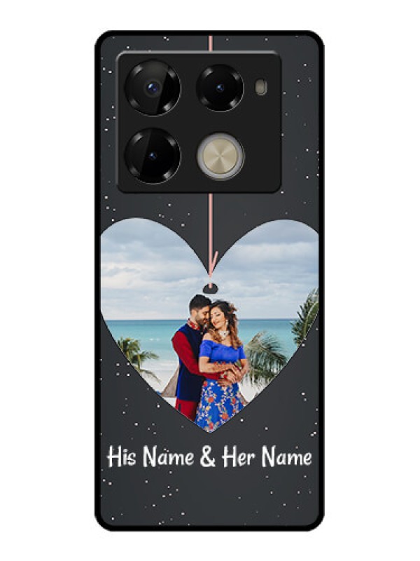 Custom Infinix Note 40 Pro Plus 5G Custom Glass Phone Case - Hanging Heart Design