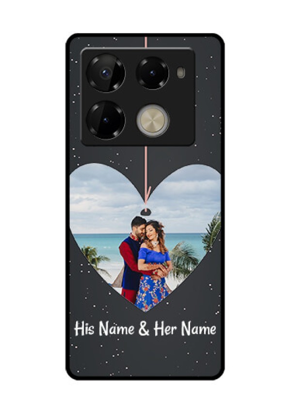 Infinix Note 40 Pro Plus 5G Custom Glass Phone Case - Hanging Heart Design