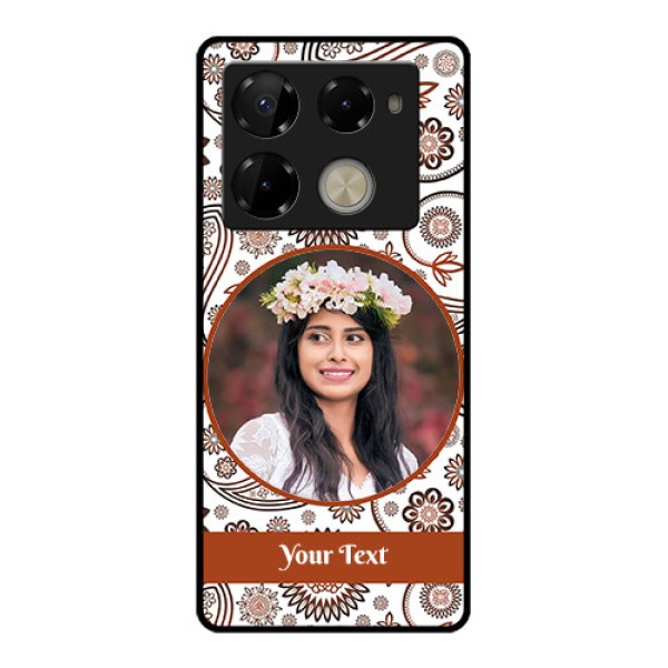 Infinix Note 40 Pro Plus 5G Custom Glass Phone Case - Abstract Flower Design