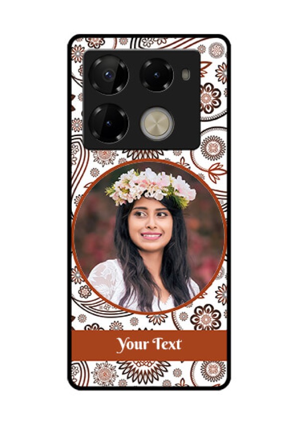 Infinix Note 40 Pro Plus 5G Custom Glass Phone Case - Abstract Flower Design