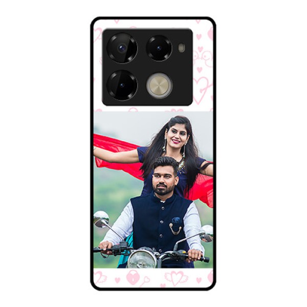 Infinix Note 40 Pro Plus 5G Custom Glass Phone Case - Pink Flying Heart Design Infinix Note 40 Pro Plus 5G Custom Glass Phone Case - Pink Flying Heart Design