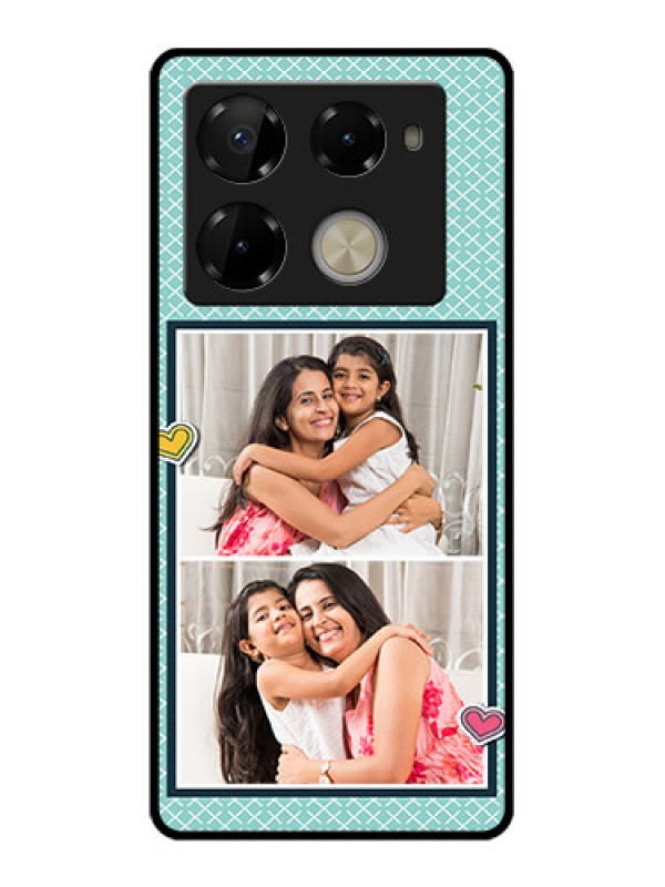 Custom Infinix Note 40 Pro Plus 5G Custom Glass Phone Case - 2 Image Holder With Pattern Design