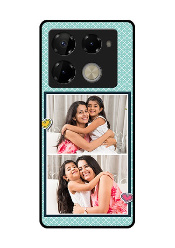 Infinix Note 40 Pro Plus 5G Custom Glass Phone Case - 2 Image Holder With Pattern Design