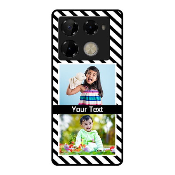 Infinix Note 40 Pro Plus 5G Custom Glass Phone Case - Black And White Stripes Design Infinix Note 40 Pro Plus 5G Custom Glass Phone Case - Black And White Stripes Design