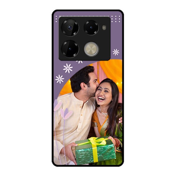 Infinix Note 40 Pro Plus 5G Custom Glass Phone Case - Lavender Flowers Design