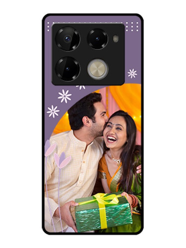 Custom Infinix Note 40 Pro Plus 5G Custom Glass Phone Case - Lavender Flowers Design