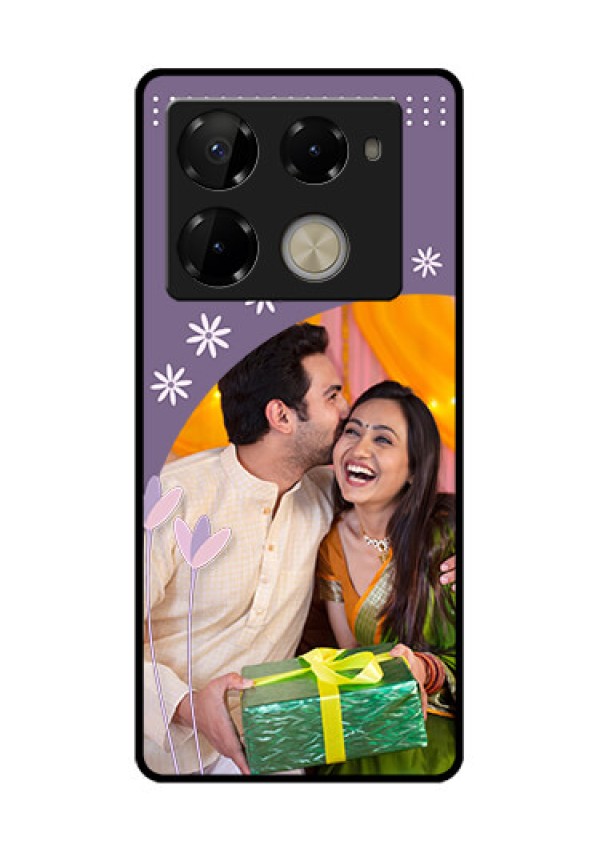 Infinix Note 40 Pro Plus 5G Custom Glass Phone Case - Lavender Flowers Design