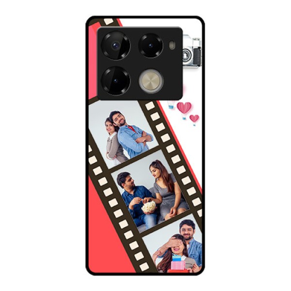 Infinix Note 40 Pro Plus 5G Custom Glass Phone Case - 3 Image Holder With Film Reel Infinix Note 40 Pro Plus 5G Custom Glass Phone Case - 3 Image Holder With Film Reel