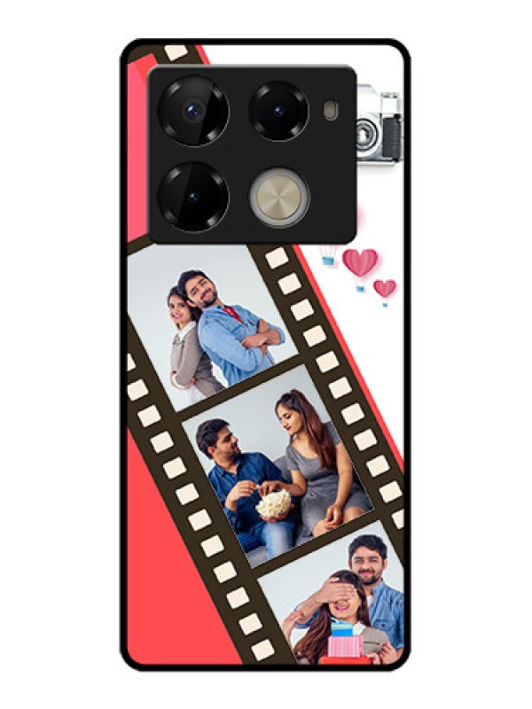 Custom Infinix Note 40 Pro Plus 5G Custom Glass Phone Case - 3 Image Holder With Film Reel