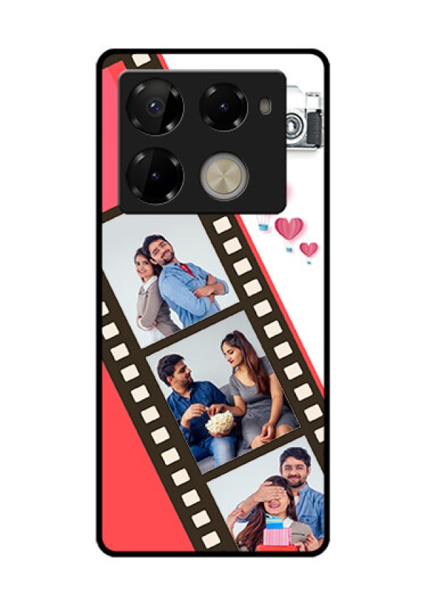 Infinix Note 40 Pro Plus 5G Custom Glass Phone Case - 3 Image Holder With Film Reel