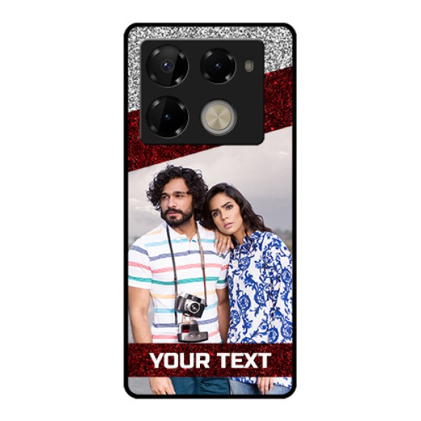 Infinix Note 40 Pro Plus 5G Custom Glass Phone Case - Image Holder With Glitter Strip Design Infinix Note 40 Pro Plus 5G Custom Glass Phone Case - Image Holder With Glitter Strip Design