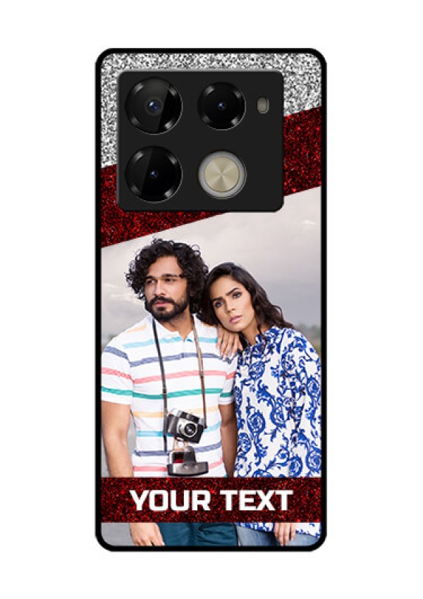 Infinix Note 40 Pro Plus 5G Custom Glass Phone Case - Image Holder With Glitter Strip Design