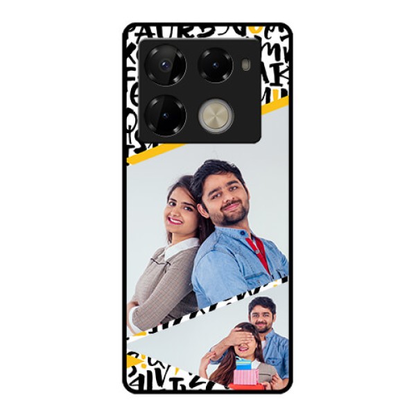 Infinix Note 40 Pro Plus 5G Custom Glass Phone Case - Letters Pattern Design