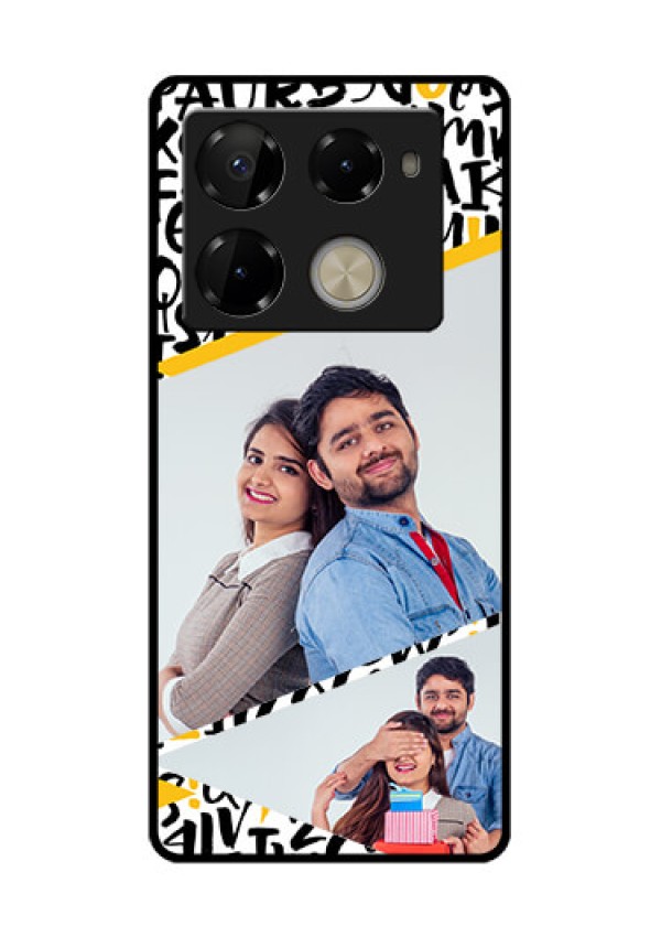 Infinix Note 40 Pro Plus 5G Custom Glass Phone Case - Letters Pattern Design