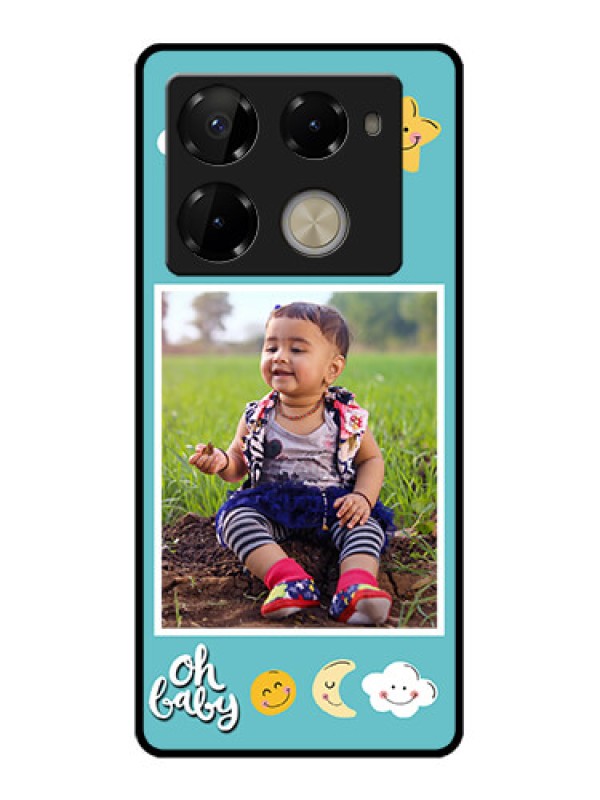 Custom Infinix Note 40 Pro Plus 5G Custom Glass Phone Case - Smiley Kids Stars Design