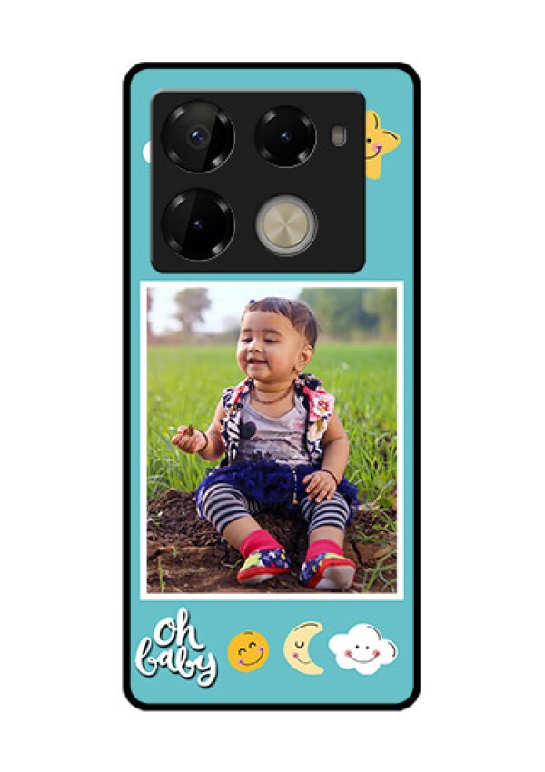 Infinix Note 40 Pro Plus 5G Custom Glass Phone Case - Smiley Kids Stars Design