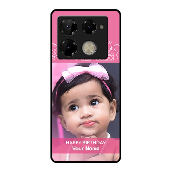 Infinix Note 40 Pro Plus 5G Custom Glass Phone Case - With Birthday Line Art Design Infinix Note 40 Pro Plus 5G Custom Glass Phone Case - With Birthday Line Art Design