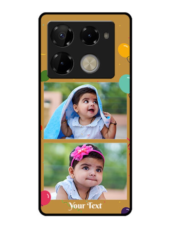 Custom Infinix Note 40 Pro Plus 5G Custom Glass Phone Case - Image Holder With Birthday Celebrations Design