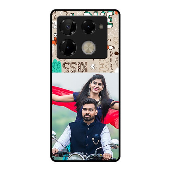 Infinix Note 40 Pro Plus 5G Custom Glass Phone Case - Love Doodle Pattern