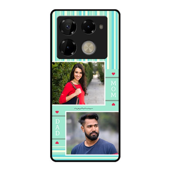 Infinix Note 40 Pro Plus 5G Custom Glass Phone Case - Mom and Dad Pic Design