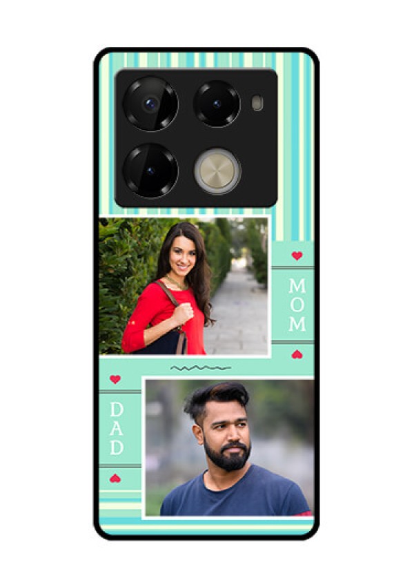 Infinix Note 40 Pro Plus 5G Custom Glass Phone Case - Mom and Dad Pic Design