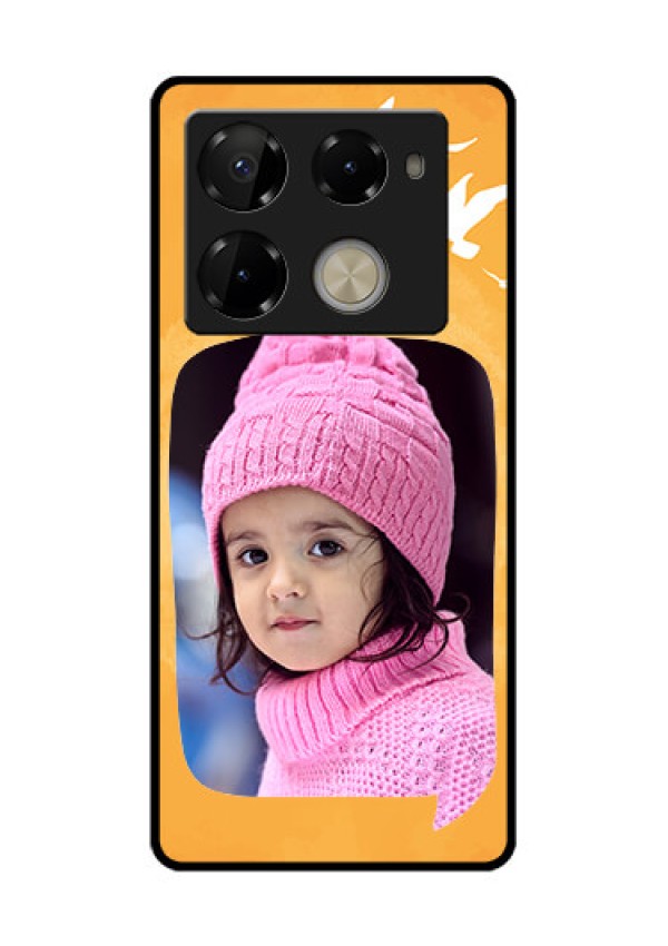 Infinix Note 40 Pro Plus 5G Custom Glass Phone Case - Water Color Design With Bird Icons