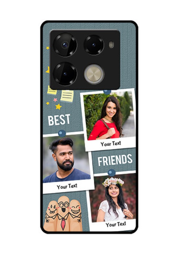 Infinix Note 40 Pro Plus 5G Custom Glass Phone Case - Sticky Frames And Friendship Design