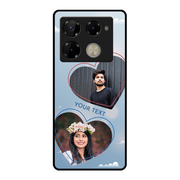 Infinix Note 40 Pro Plus 5G Custom Glass Phone Case - Blue Color Couple Design Infinix Note 40 Pro Plus 5G Custom Glass Phone Case - Blue Color Couple Design