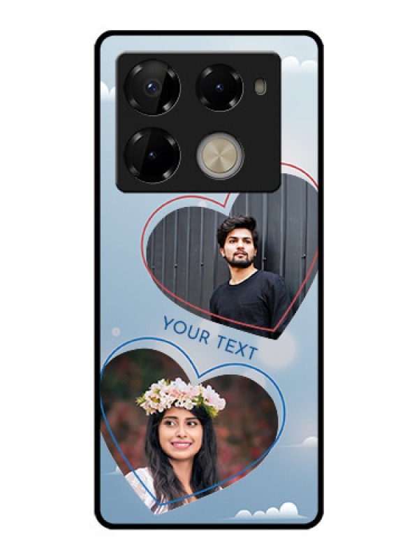 Custom Infinix Note 40 Pro Plus 5G Custom Glass Phone Case - Blue Color Couple Design