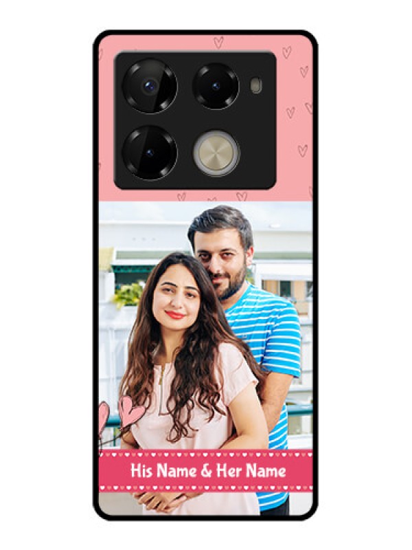 Custom Infinix Note 40 Pro Plus 5G Custom Glass Phone Case - Love Design Peach Color