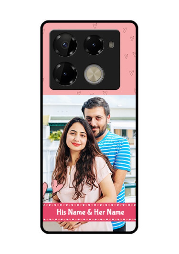 Infinix Note 40 Pro Plus 5G Custom Glass Phone Case - Love Design Peach Color
