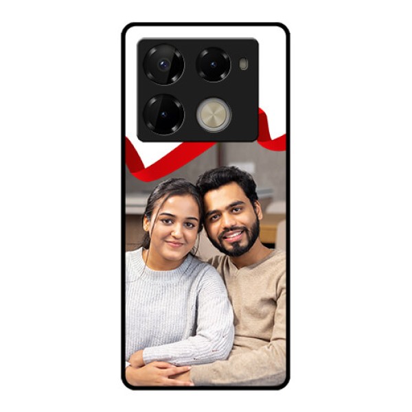 Infinix Note 40 Pro Plus 5G Custom Glass Phone Case - Red Ribbon Frame Design