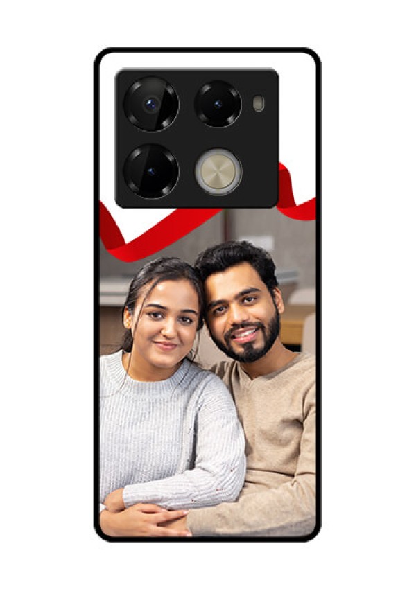 Infinix Note 40 Pro Plus 5G Custom Glass Phone Case - Red Ribbon Frame Design