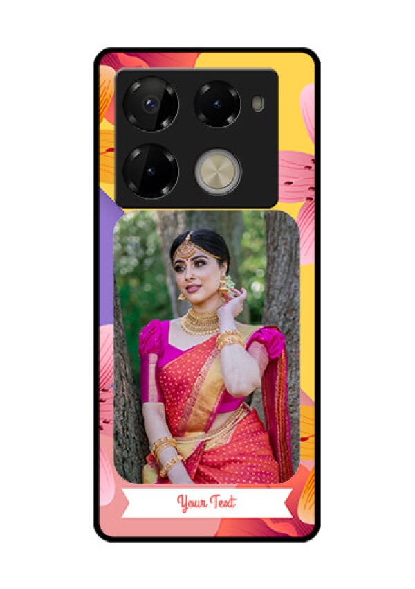 Infinix Note 40 Pro Plus 5G Custom Glass Phone Case - 3 Image With Vintage Floral Design