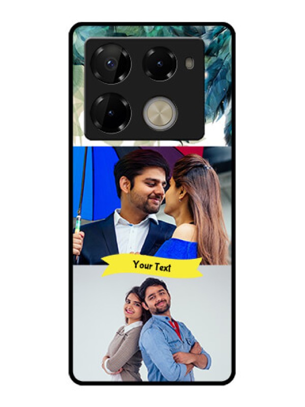 Custom Infinix Note 40 Pro Plus 5G Custom Glass Phone Case - Image With Boho Peacock Feather Design