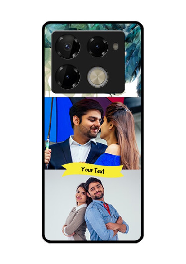 Infinix Note 40 Pro Plus 5G Custom Glass Phone Case - Image With Boho Peacock Feather Design
