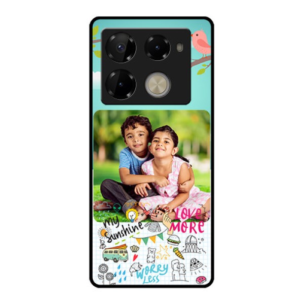 Infinix Note 40 Pro Plus 5G Custom Glass Phone Case - Doodle Love Design