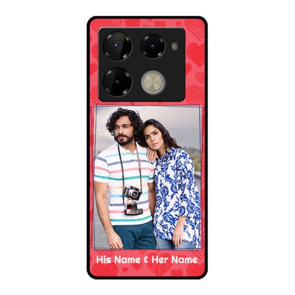 Infinix Note 40 Pro Plus 5G Custom Glass Phone Case - With Red Heart Symbols Design Infinix Note 40 Pro Plus 5G Custom Glass Phone Case - With Red Heart Symbols Design