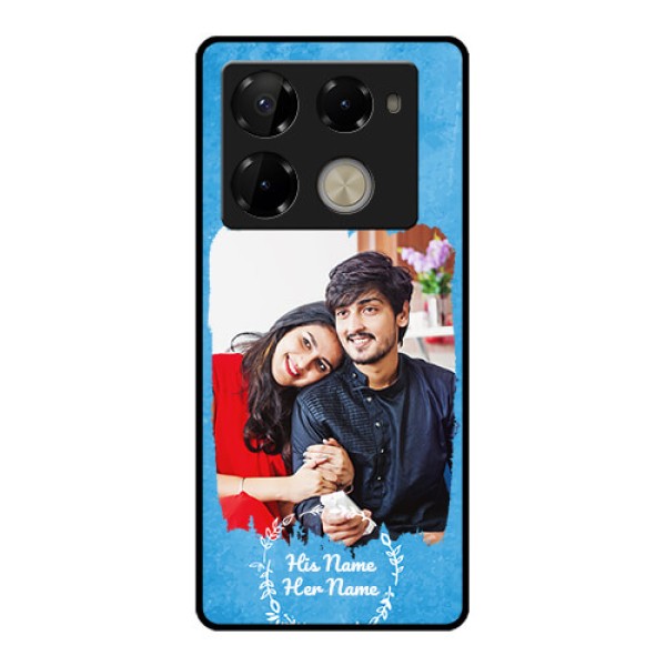 Infinix Note 40 Pro Plus 5G Custom Glass Phone Case - Blue Color Vintage Design Infinix Note 40 Pro Plus 5G Custom Glass Phone Case - Blue Color Vintage Design