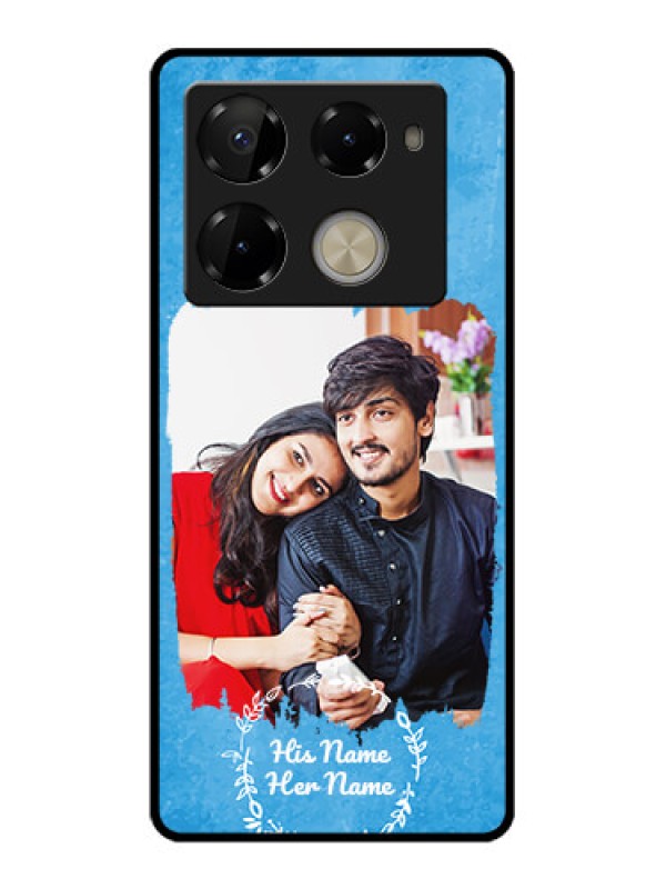 Custom Infinix Note 40 Pro Plus 5G Custom Glass Phone Case - Blue Color Vintage Design