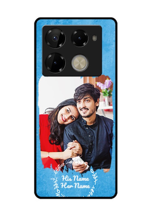 Infinix Note 40 Pro Plus 5G Custom Glass Phone Case - Blue Color Vintage Design