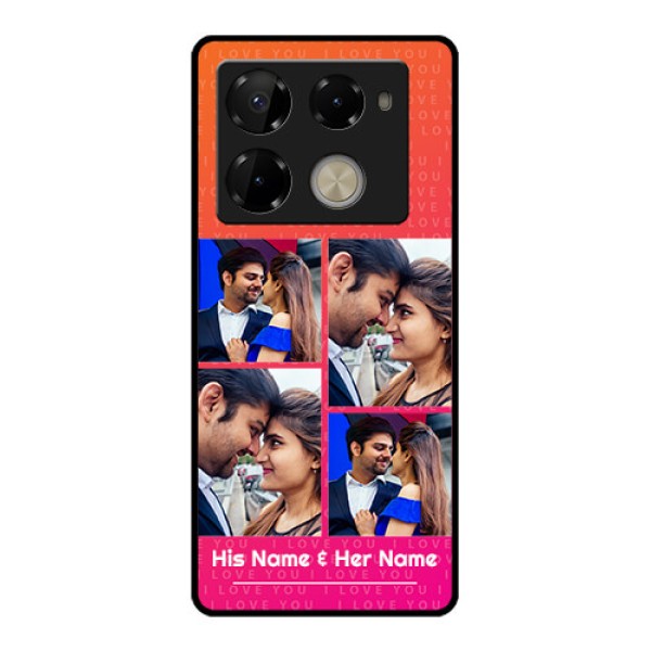 Infinix Note 40 Pro Plus 5G Custom Glass Phone Case - I Love You Pink Design