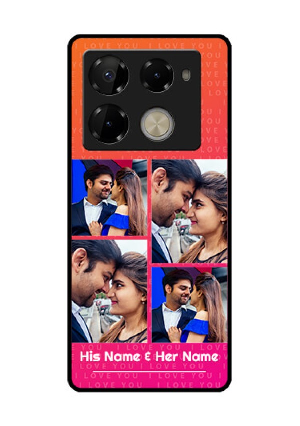 Infinix Note 40 Pro Plus 5G Custom Glass Phone Case - I Love You Pink Design